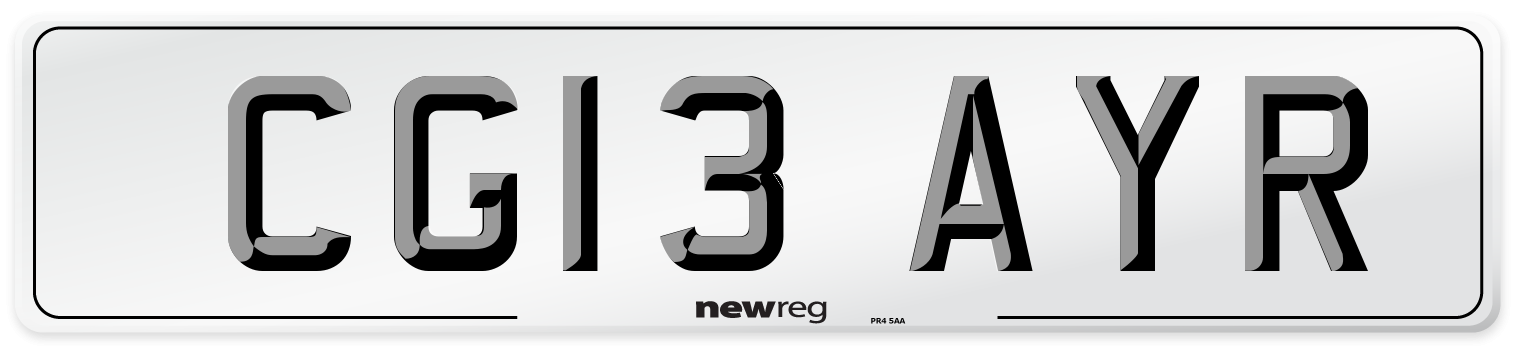 CG13 AYR Number Plate from New Reg